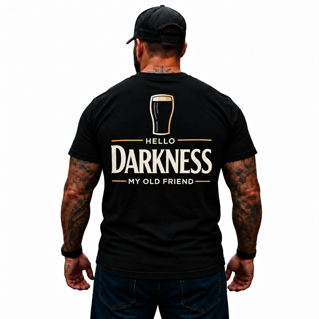 Hello Darkness My Old Friend Shirt Funny Dark Beer Stout Lover Drinking Graphic Tee Gift for Men