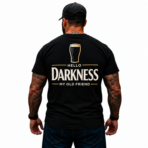Hello Darkness My Old Friend Shirt Funny Dark Beer Stout Lover Drinking Graphic Tee Gift for Men