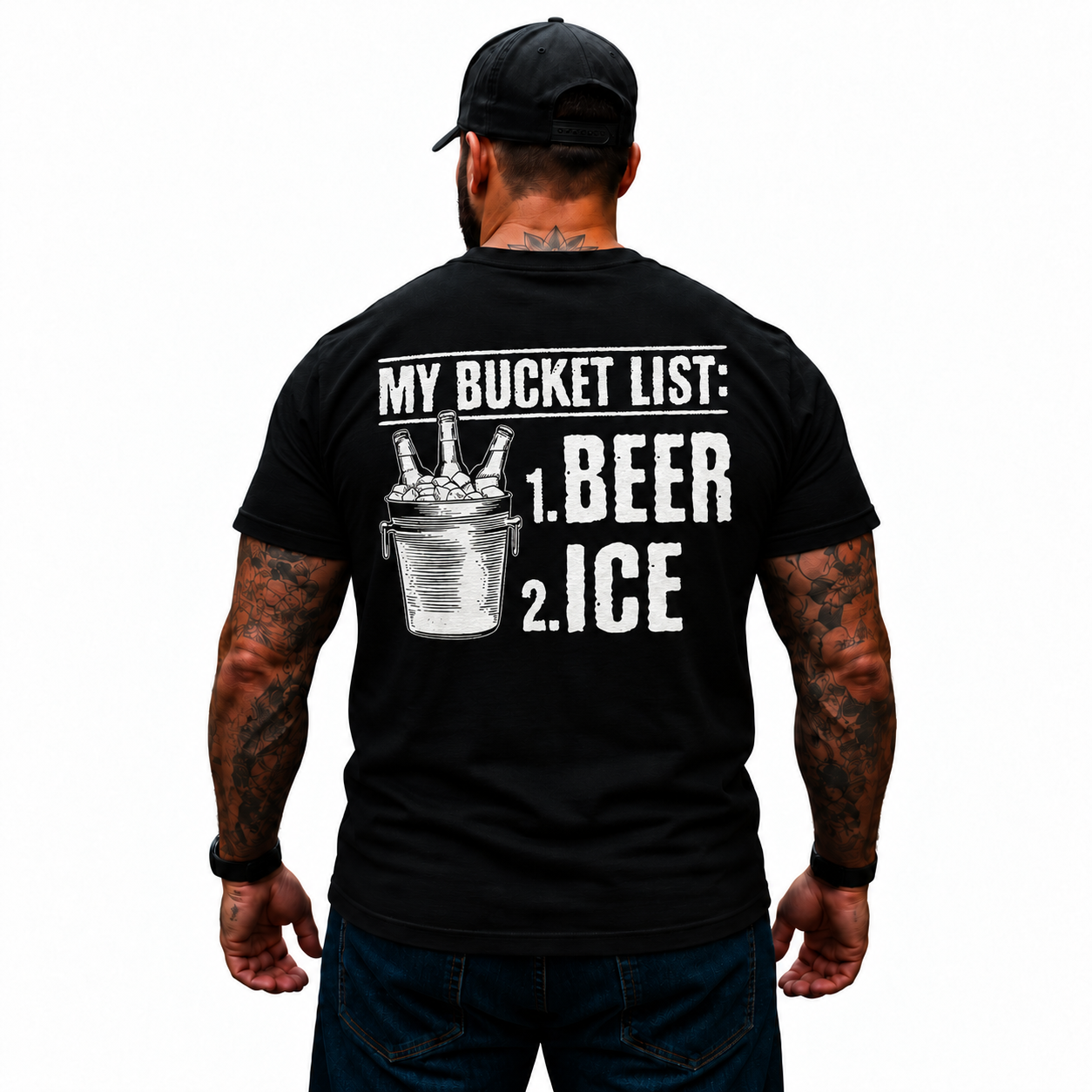 My Bucket List Beer And Ice Shirt Funny Beer Lover Drinking Graphic Tee Alcohol Humor Gift for Men