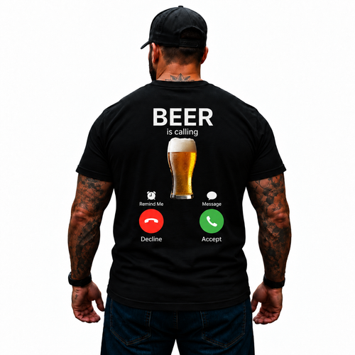Beer Is Calling Shirt Funny Beer Lover Drinking Graphic Tee Alcohol Humor Gift for Men