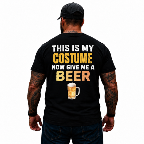 This Is My Costume Now Give Me A Beer Shirt Funny Halloween Beer Drinking Graphic Tee for Men Beer Lover Gift