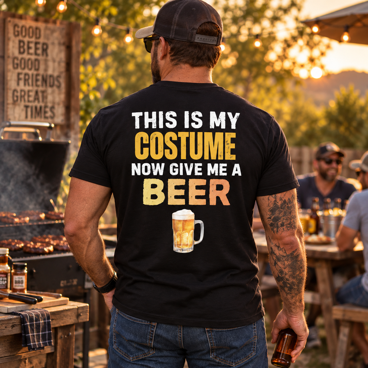 This Is My Costume Now Give Me A Beer Shirt Funny Halloween Beer Drinking Graphic Tee for Men Beer Lover Gift