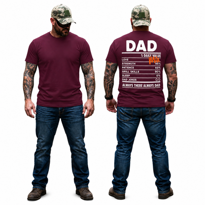 Dad Daily Value Shirt Funny Dad Graphic Tee Fathers Day Gift For Dad