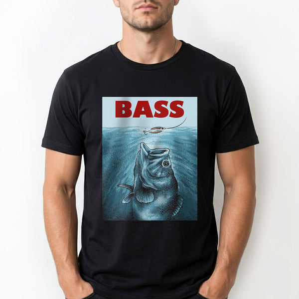 Bass Fishing Retro Poster T-Shirt – Vintage Bass Fish & Lure Graphic Tee