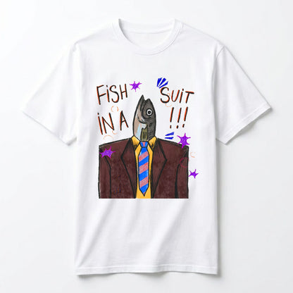 Fish in a Suit T-Shirt – Funny Business Fish Office Humor Graphic Tee