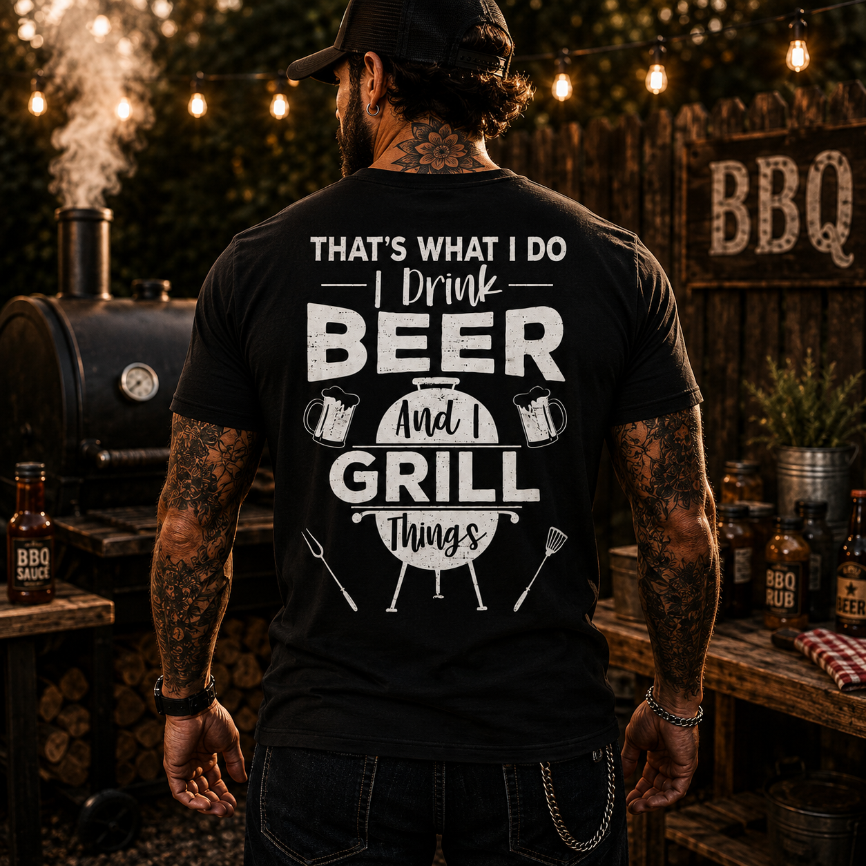 I Drink Beer And I Grill Things Shirt Funny BBQ Graphic Tee Grill Master Gift For Men