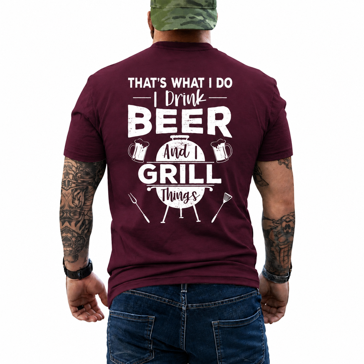 I Drink Beer And I Grill Things Shirt Funny BBQ Graphic Tee Grill Master Gift For Men