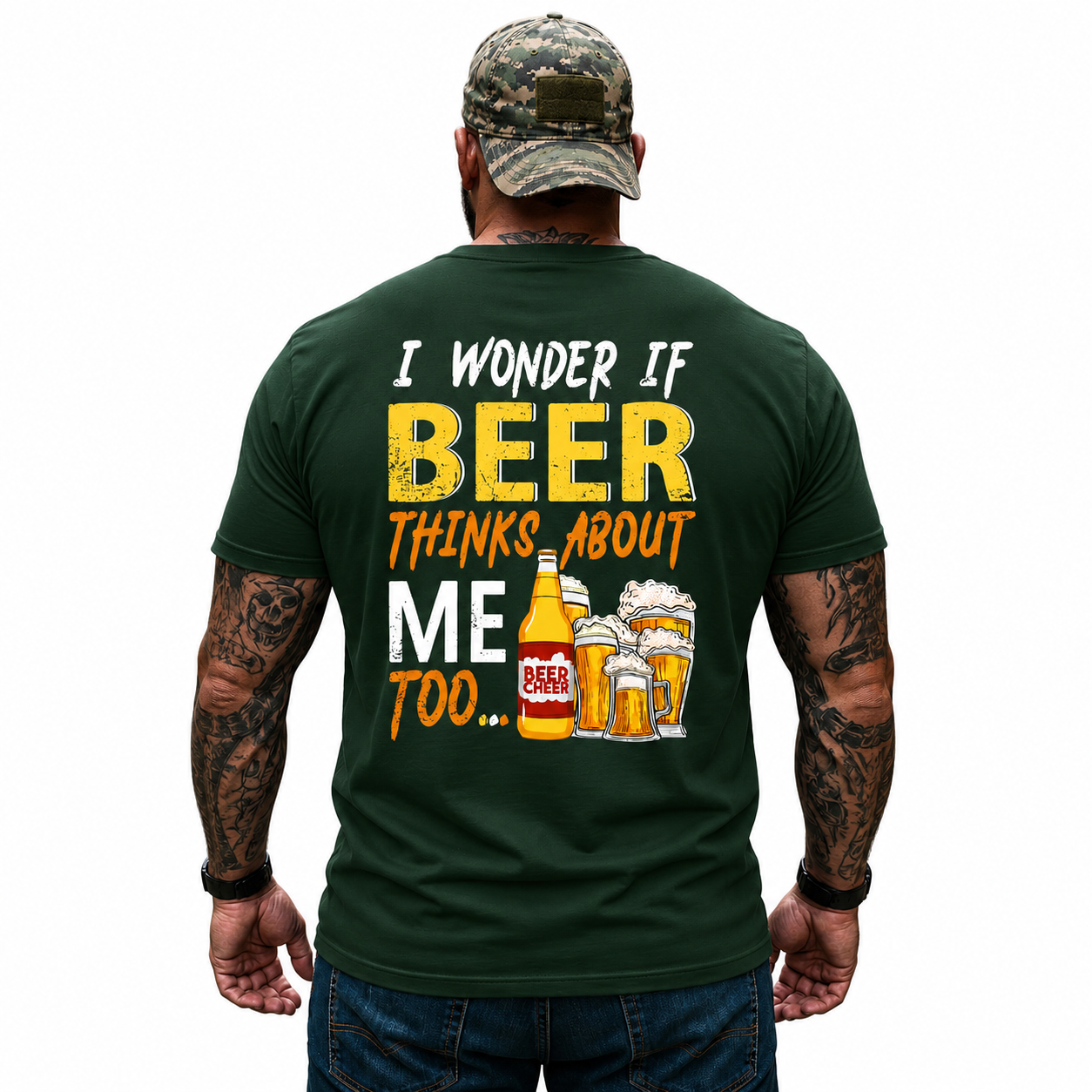 I Wonder If Beer Thinks About Me Too Shirt Funny Beer Lover Graphic Tee Gift For Men