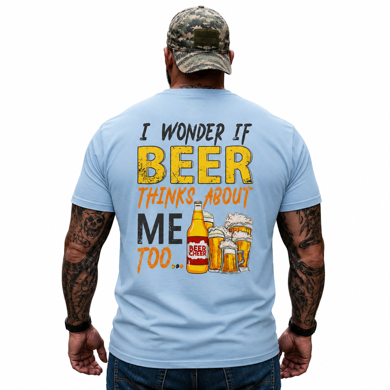 I Wonder If Beer Thinks About Me Too Shirt Funny Beer Lover Graphic Tee Gift For Men