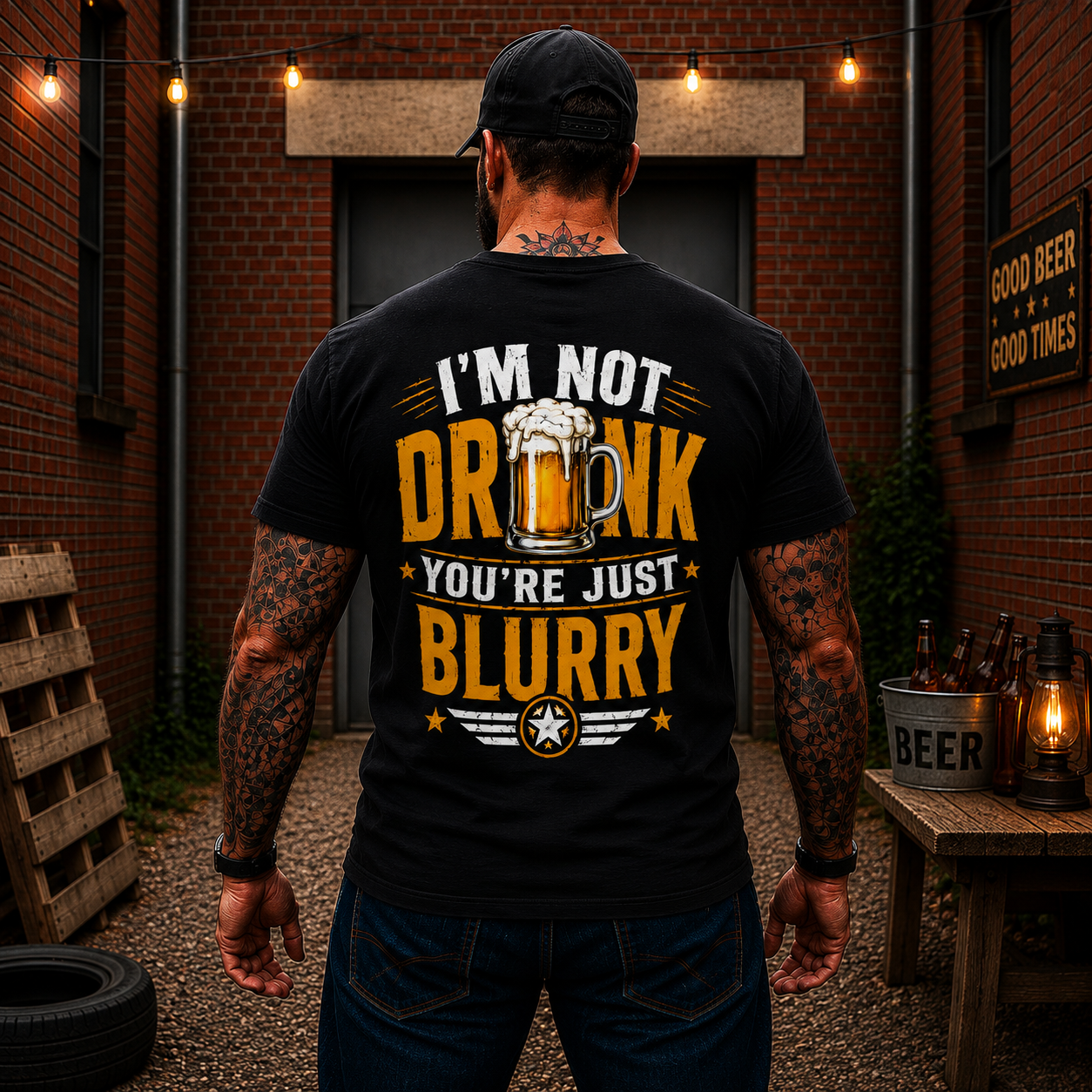 Im Not Drunk Youre Just Blurry Shirt Funny Beer Lover Graphic Tee Gift For Men