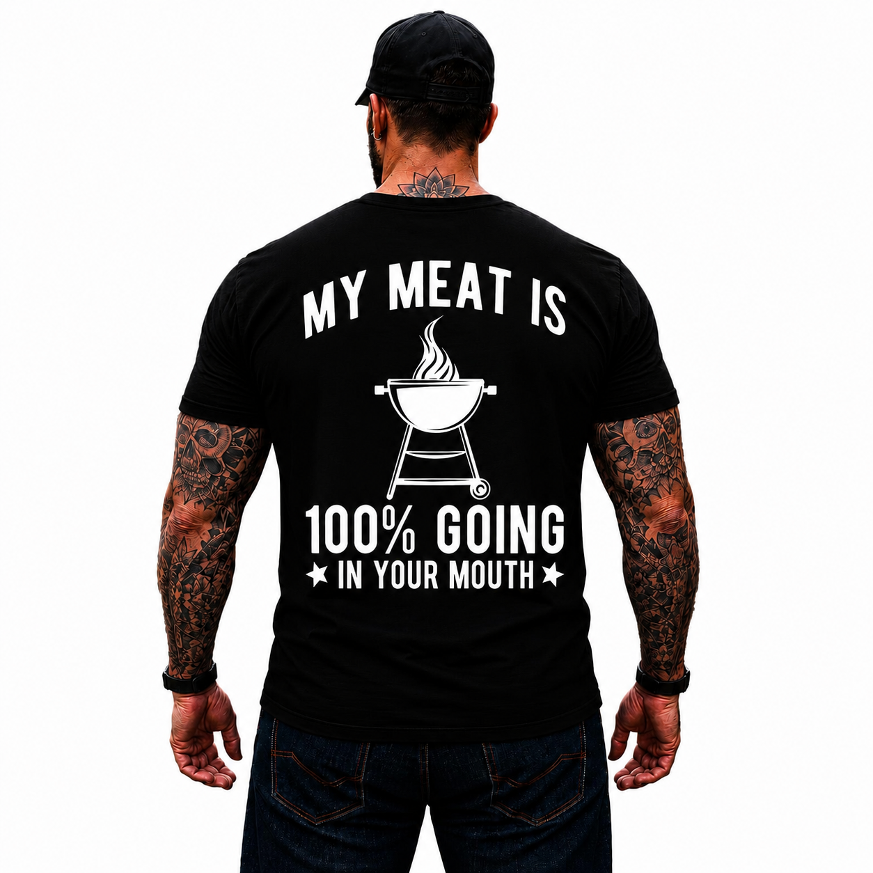 My Meat Is 100 Going In Your Mouth Shirt Funny BBQ Grilling Graphic Tee Gift For Men