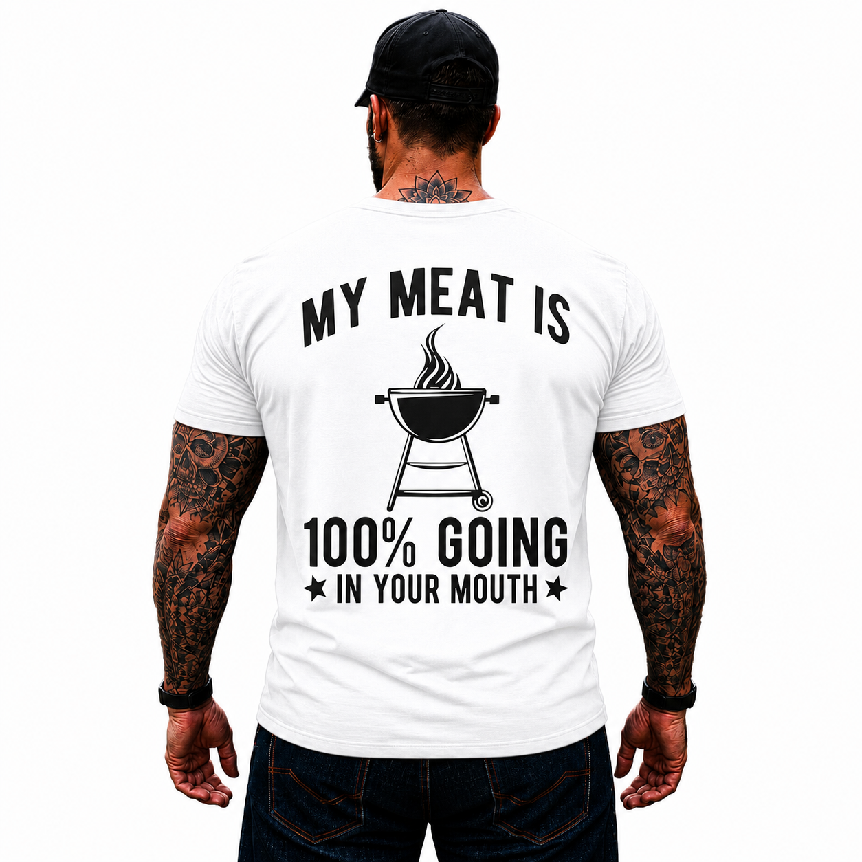 My Meat Is 100 Going In Your Mouth Shirt Funny BBQ Grilling Graphic Tee Gift For Men