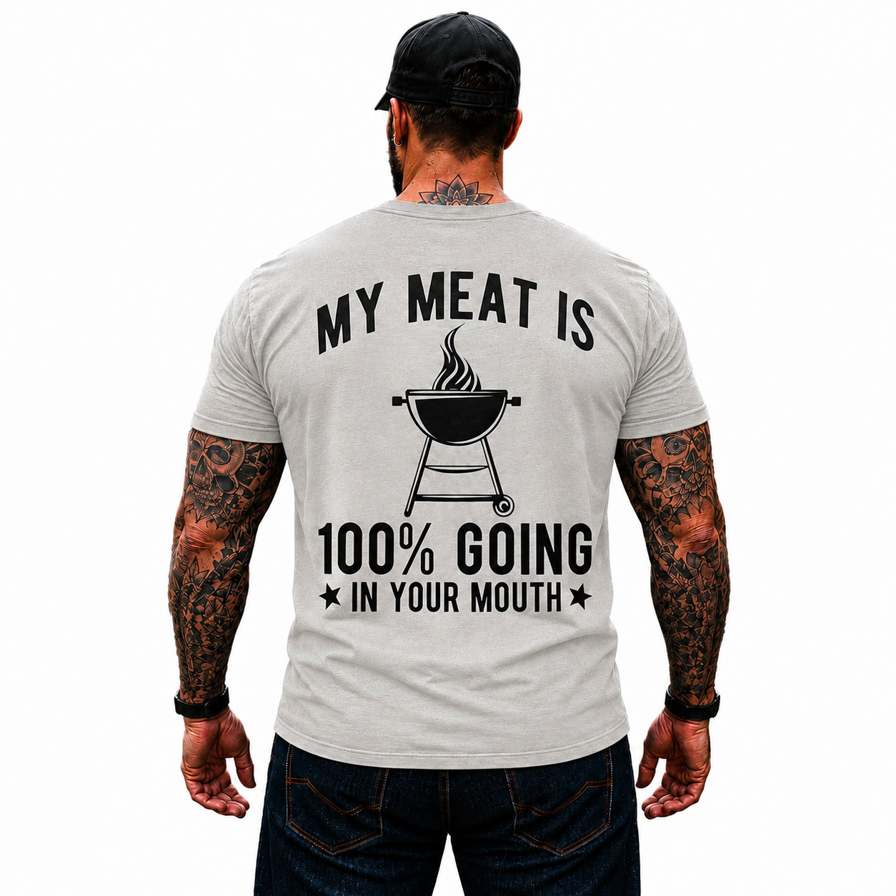 My Meat Is 100 Going In Your Mouth Shirt Funny BBQ Grilling Graphic Tee Gift For Men
