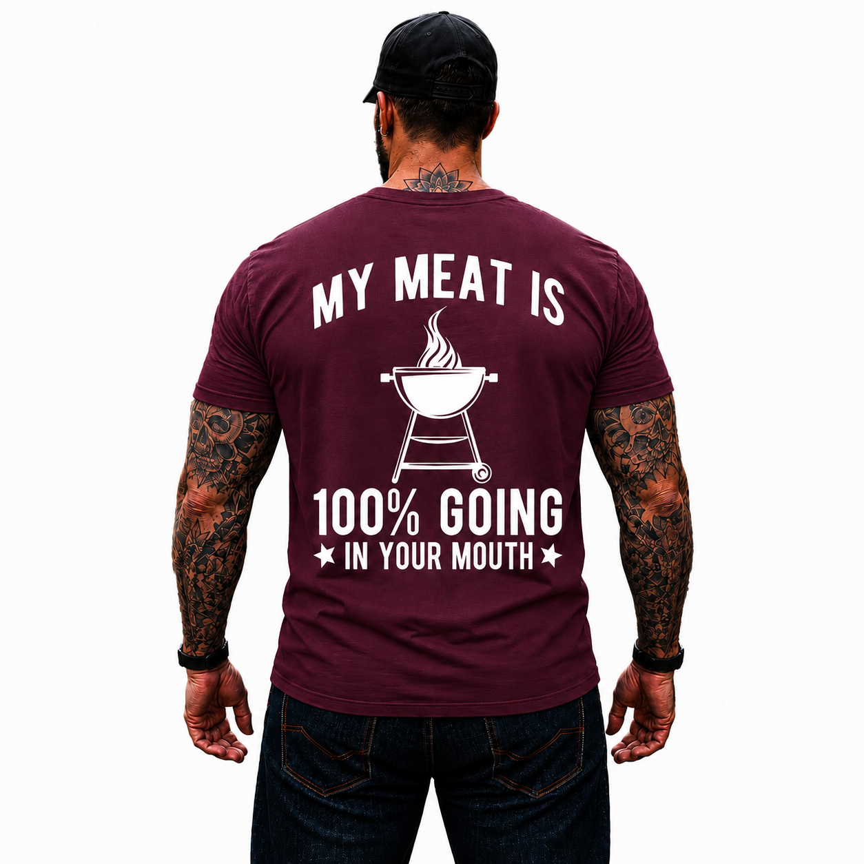 My Meat Is 100 Going In Your Mouth Shirt Funny BBQ Grilling Graphic Tee Gift For Men