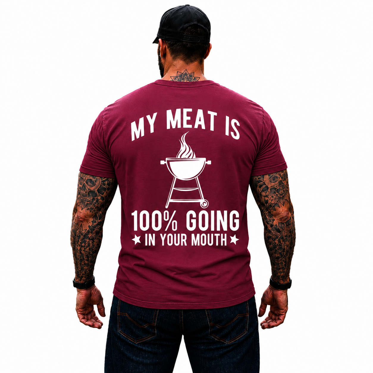 My Meat Is 100 Going In Your Mouth Shirt Funny BBQ Grilling Graphic Tee Gift For Men