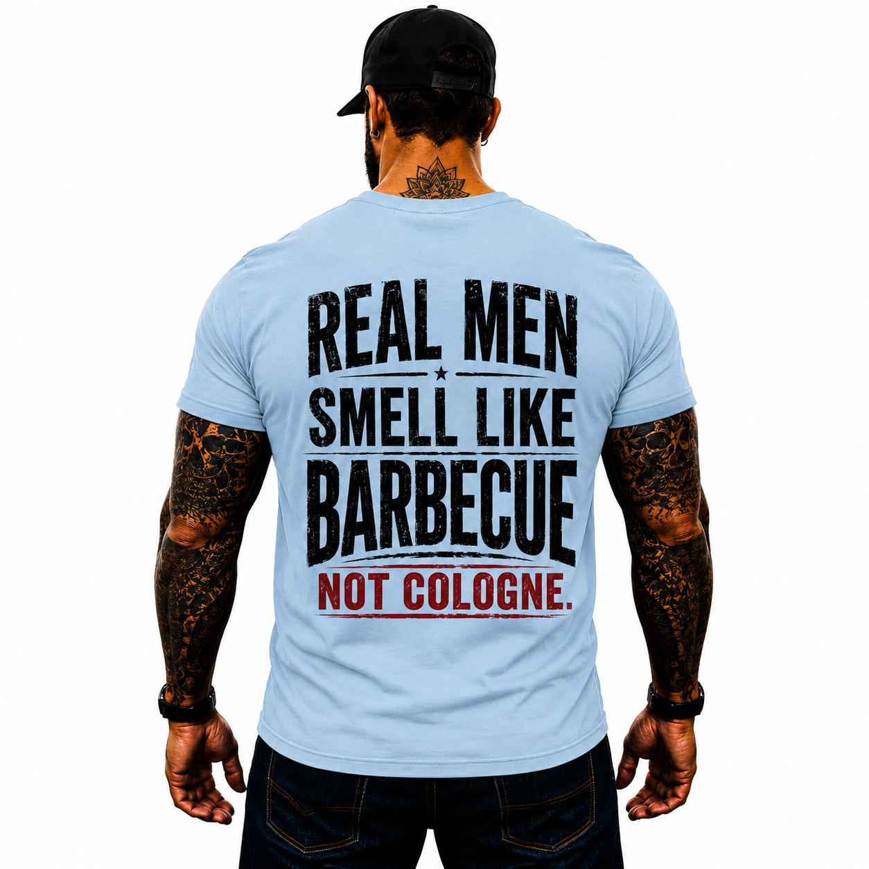 Real Men Smell Like Barbecue Not Cologne Shirt Funny BBQ Graphic Tee Gift For Men