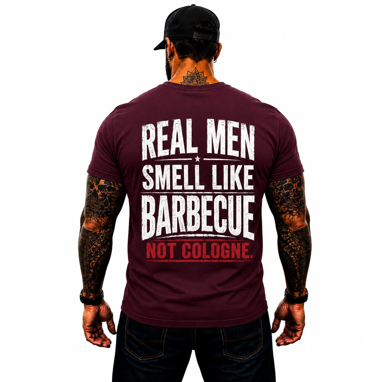 Real Men Smell Like Barbecue Not Cologne Shirt Funny BBQ Graphic Tee Gift For Men