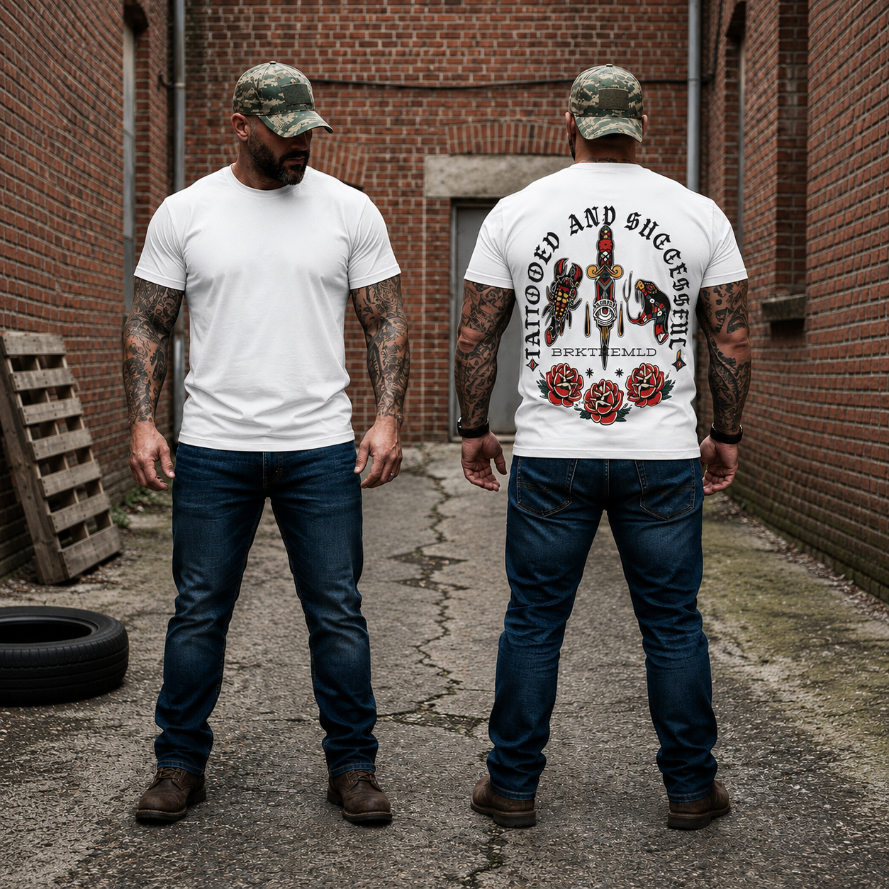 Tattooed And Successful Shirt Traditional Tattoo Graphic Tee Gift For Adults