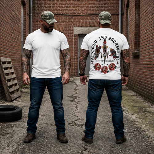 Tattooed And Successful Shirt Traditional Tattoo Graphic Tee Gift For Adults