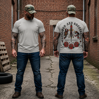 Tattooed And Successful Shirt Traditional Tattoo Graphic Tee Gift For Adults