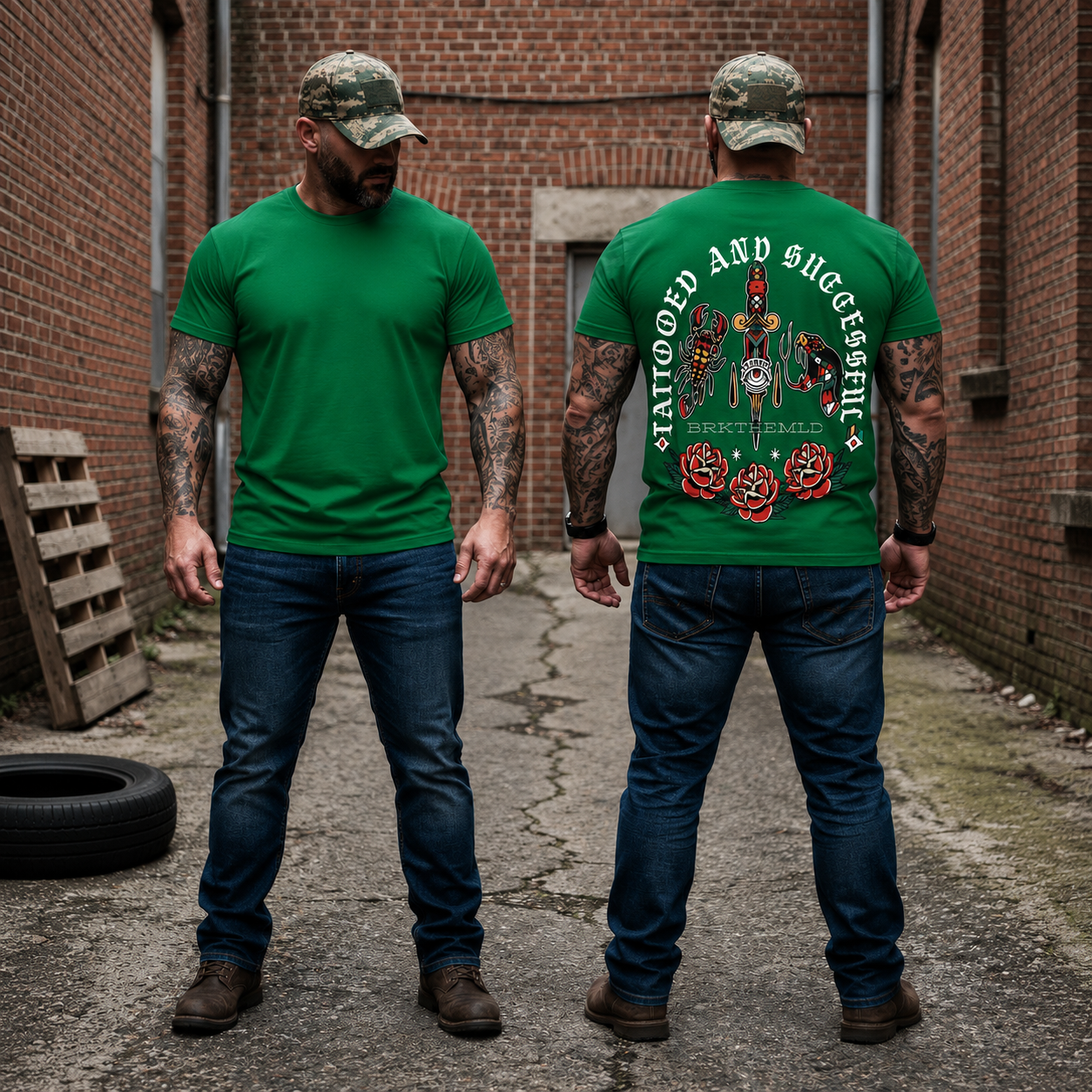 Tattooed And Successful Shirt Traditional Tattoo Graphic Tee Gift For Adults