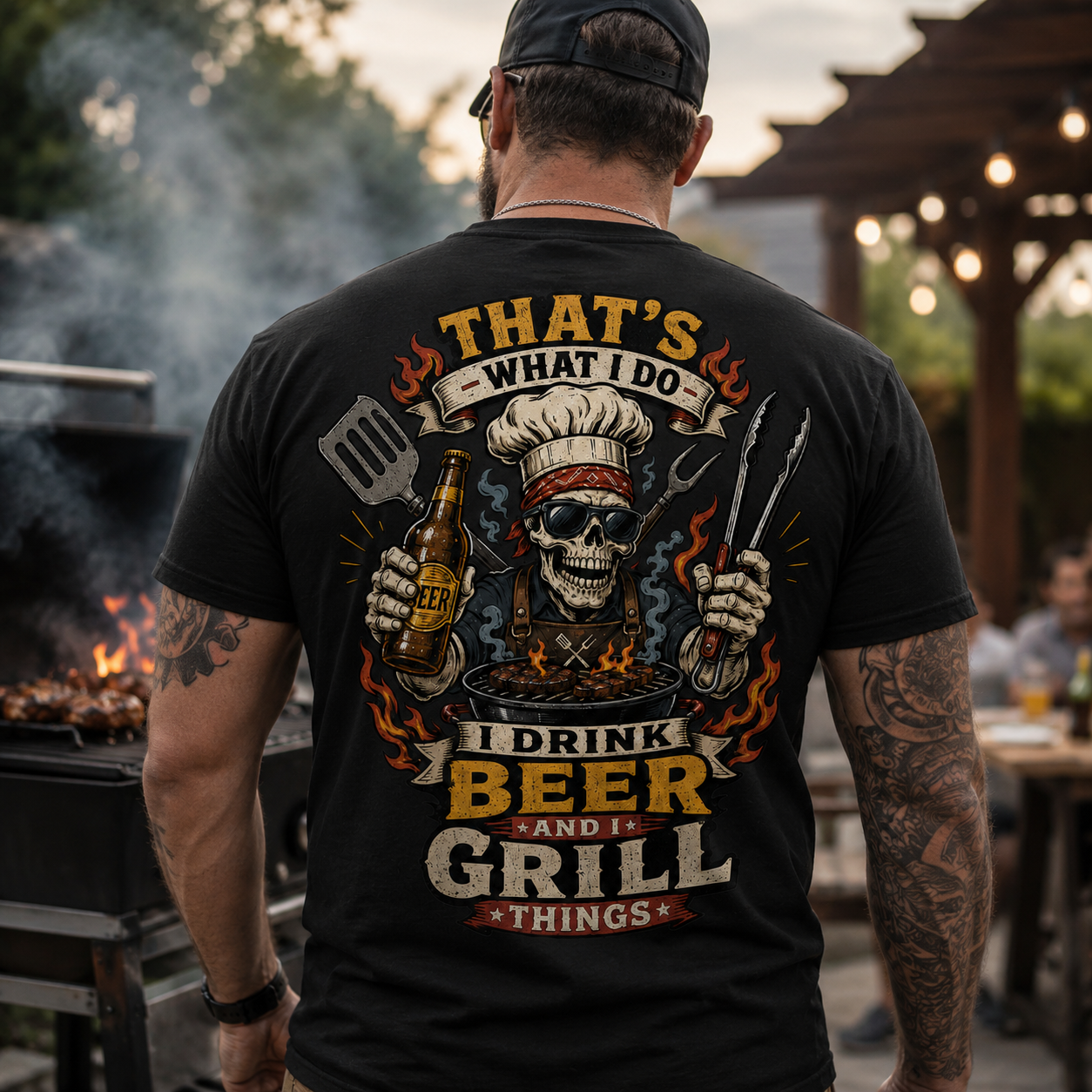 Thats What I Do I Drink Beer And I Grill Things Shirt Funny BBQ Graphic Tee Gift For Men