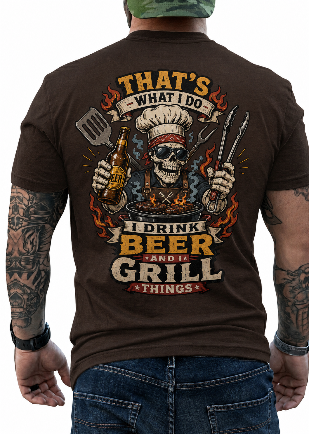 Thats What I Do I Drink Beer And I Grill Things Shirt Funny BBQ Graphic Tee Gift For Men