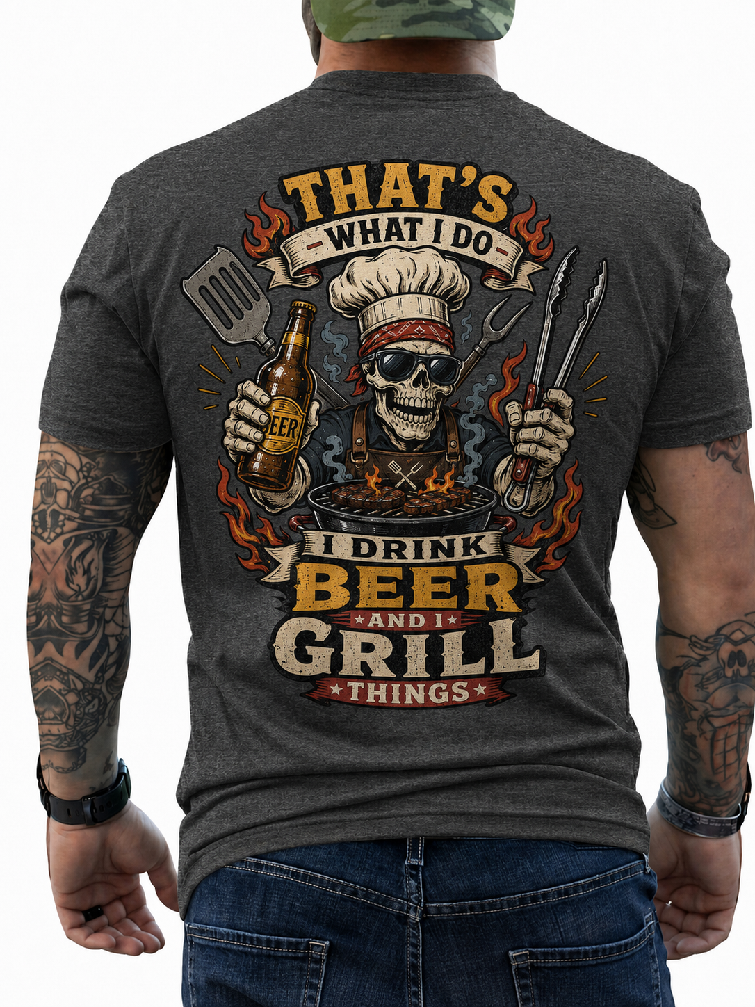 Thats What I Do I Drink Beer And I Grill Things Shirt Funny BBQ Graphic Tee Gift For Men