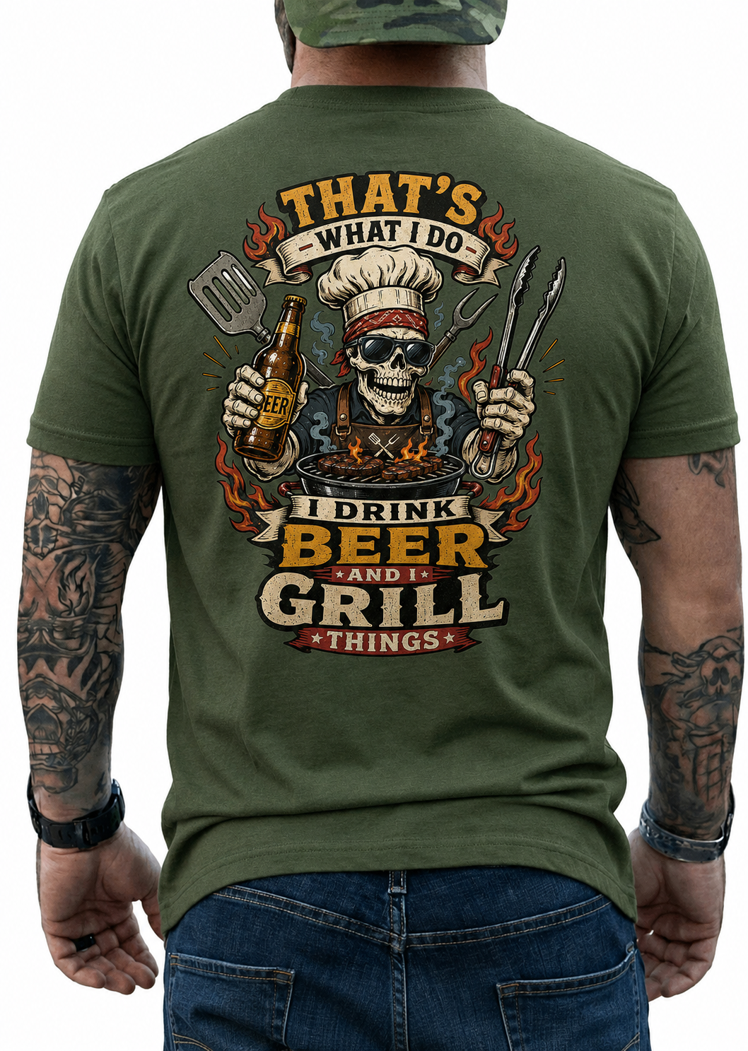 Thats What I Do I Drink Beer And I Grill Things Shirt Funny BBQ Graphic Tee Gift For Men