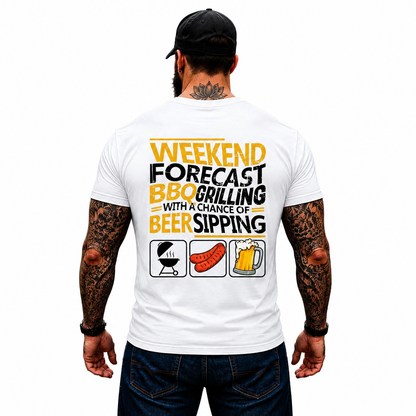 Weekend Forecast BBQ Grilling Shirt Funny Grill Master Graphic Tee Gift For Men