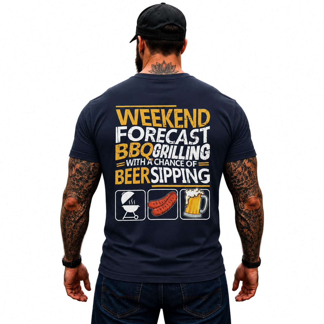 Weekend Forecast BBQ Grilling Shirt Funny Grill Master Graphic Tee Gift For Men