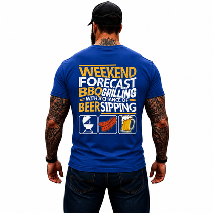 Weekend Forecast BBQ Grilling Shirt Funny Grill Master Graphic Tee Gift For Men
