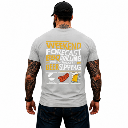 Weekend Forecast BBQ Grilling Shirt Funny Grill Master Graphic Tee Gift For Men