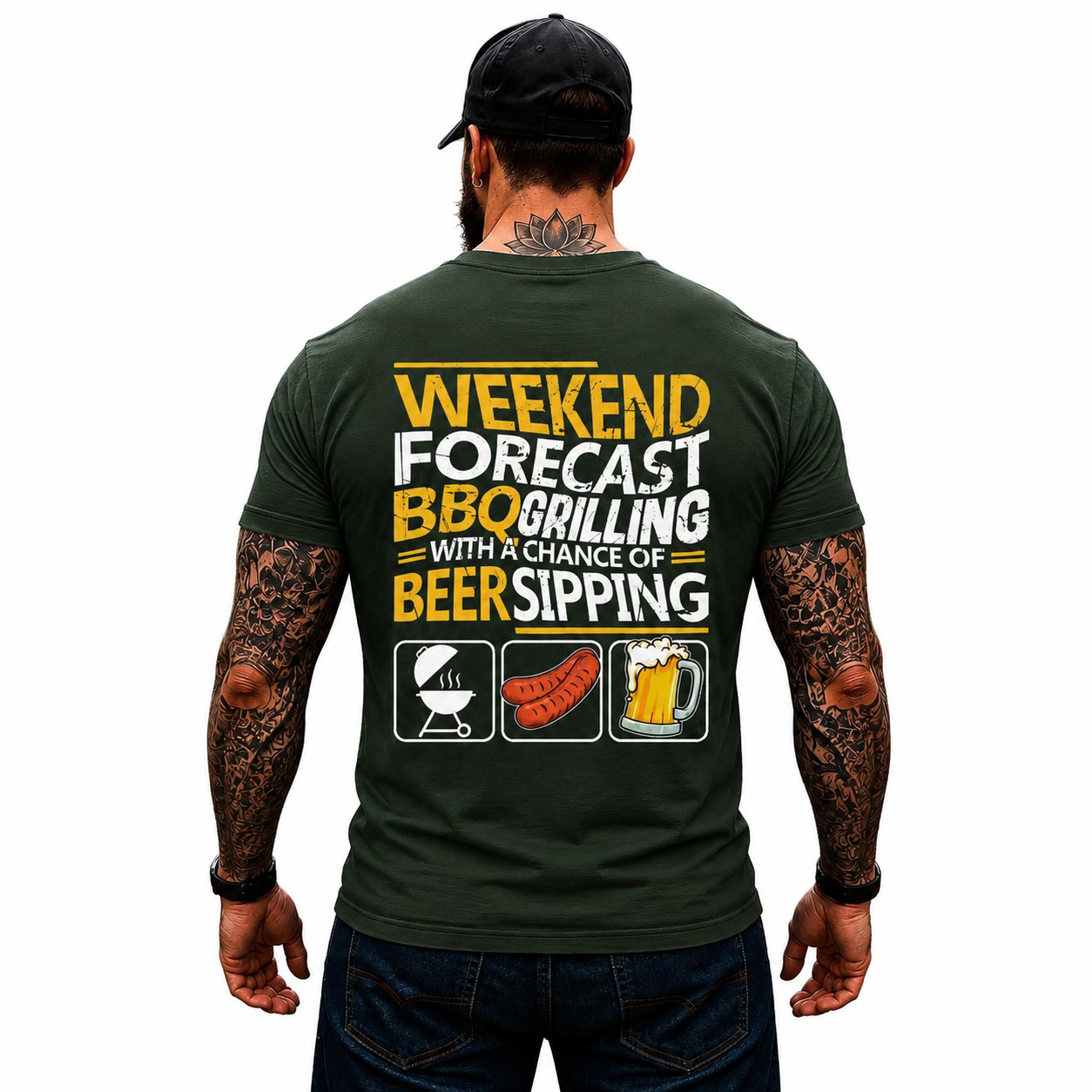 Weekend Forecast BBQ Grilling Shirt Funny Grill Master Graphic Tee Gift For Men