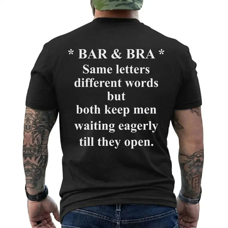 Bar And Bra Same Letters Funny Mens Graphic T Shirt