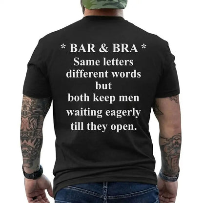Bar And Bra Same Letters Funny Mens Graphic T Shirt