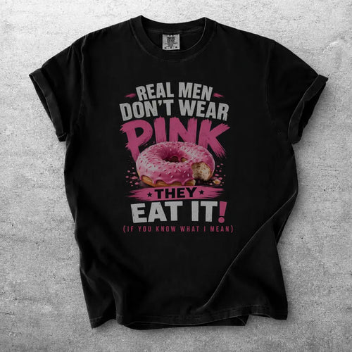 Pink Donut Retro Lip Funny Graphic T Shirt