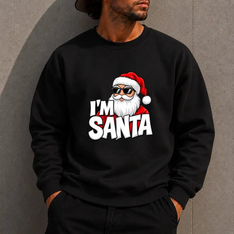 Im Santa Face Holiday Christmas Crewneck Sweatshirt