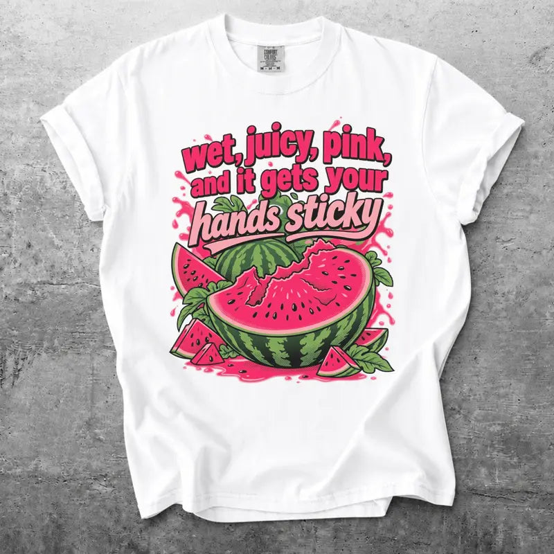Pink Watermelon Retro Fruit Unisex Graphic T Shirt