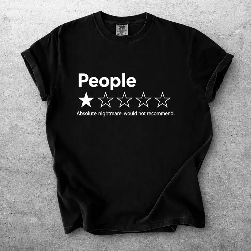 People One Star Rating Funny Sarcastic Review Graphic T Shirt
