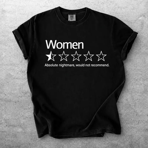 Women Half Star Review Funny Sarcastic Rating Graphic T Shirt
