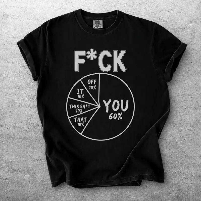 Pie Chart Funny Sarcastic Percentage Humor Graphic T Shirt