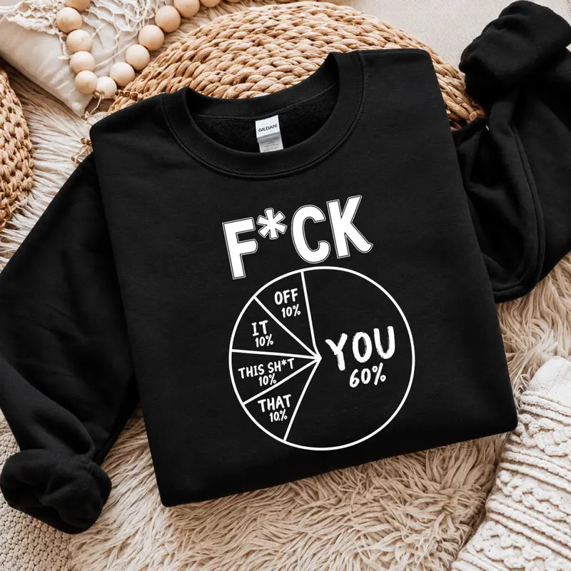 Pie Chart Graphic Humor Casual Crewneck Sweatshirt