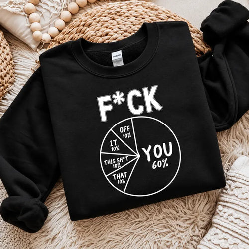 Pie Chart Graphic Humor Casual Crewneck Sweatshirt