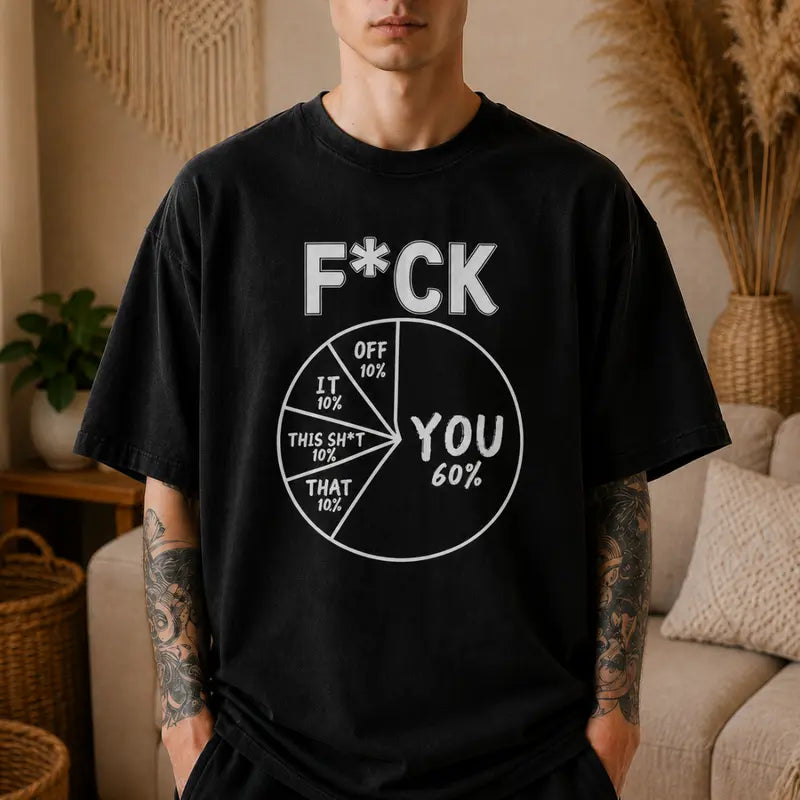 Pie Chart Funny Sarcastic Percentage Humor Graphic T Shirt
