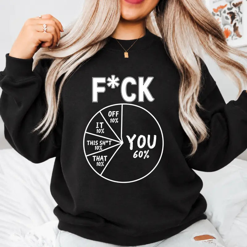 Pie Chart Graphic Humor Casual Crewneck Sweatshirt