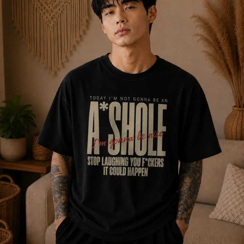 Im Gonna Be Nice Bold Vintage Text Statement Graphic Tee