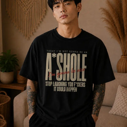 Im Gonna Be Nice Bold Vintage Text Statement Graphic Tee