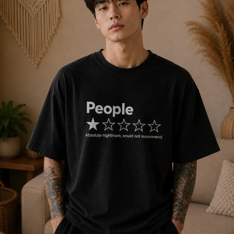 People One Star Rating Funny Sarcastic Review Graphic T Shirt
