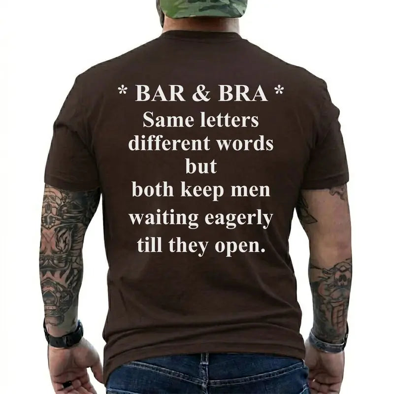Bar And Bra Same Letters Funny Mens Graphic T Shirt